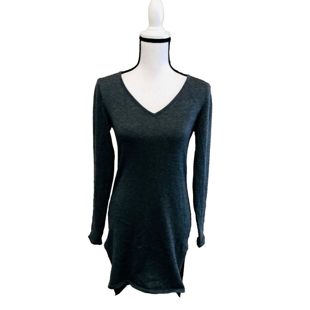 Neiman Marcus dress Women'sâ Sweater tunic Dress Sz XS gray long sleeve EUC ~ Z